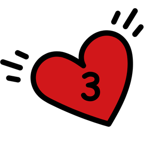 Number 3 in a heart