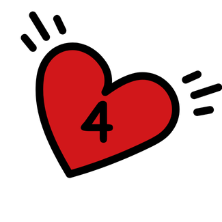 Number 4 in a heart